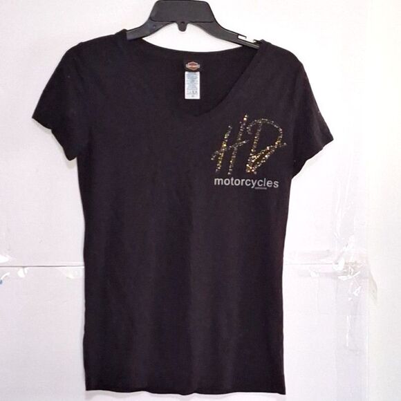 A Harley Davidson Motorcycles Women's Top Emblem Biker Summer Freedom Size M - Picture 1 of 8